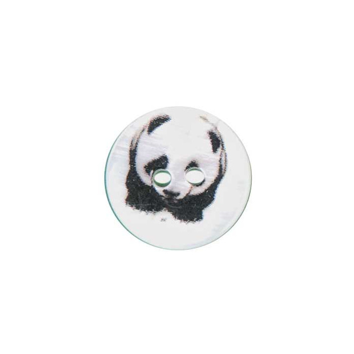 Bouton nacre 2 trous imprimé panda
