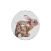 Bouton nacre 2 trous imprimé lapin