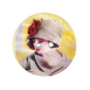 Bouton de nacre imprimé motif femme vintage