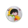 Bouton de nacre imprimé motif femme brune