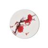 Bouton de nacre imprimé fleur rouge
