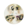 Bouton nacre 2 trous imprimé fillettes Retro