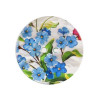 Bouton de nacre imprimé motif fleurs bleues