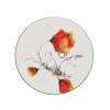 Bouton de nacre imprimé motif fleurs orange