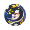 Bouton de nacre imprimé motif oiseau multicolore