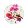 Bouton nacre 2 trous imprimé - oiseau rose