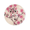Bouton de nacre imprimé motif fleurs roses
