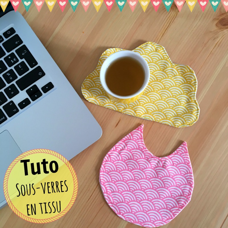 sous-verres en tissus tuto couture Atelier de la Création