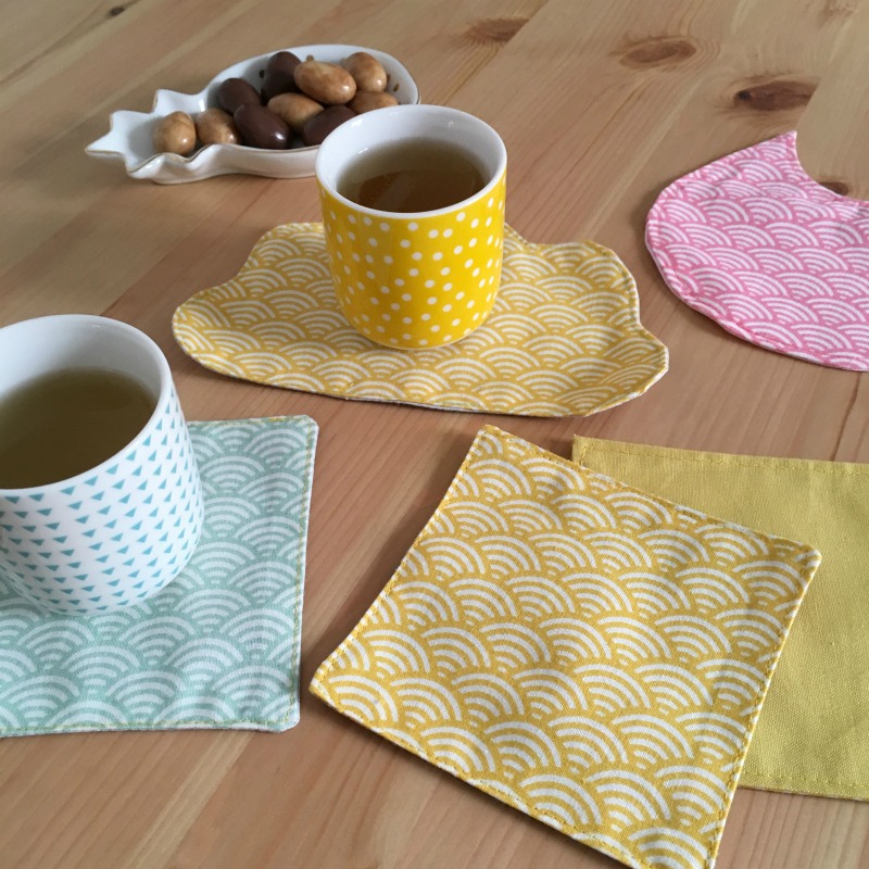 sous-verres en tissus tuto couture Mercerie Atelier de la Création