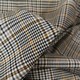 Tissu tartan carreaux stretch camel écru