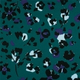 Twill fleurs léopard bleu vert