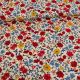 35 batiste coton fleurs - rouge carmin