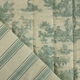 Matelassé toile de Jouy vert