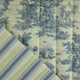 Matelassé toile de Jouy bleu