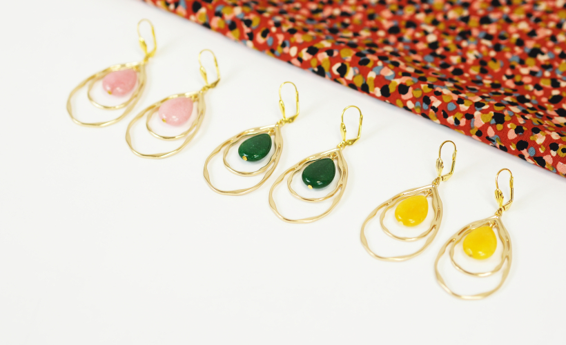 Tuto bijoux : Boucles d'oreilles avec gouttes en pierre naturelle